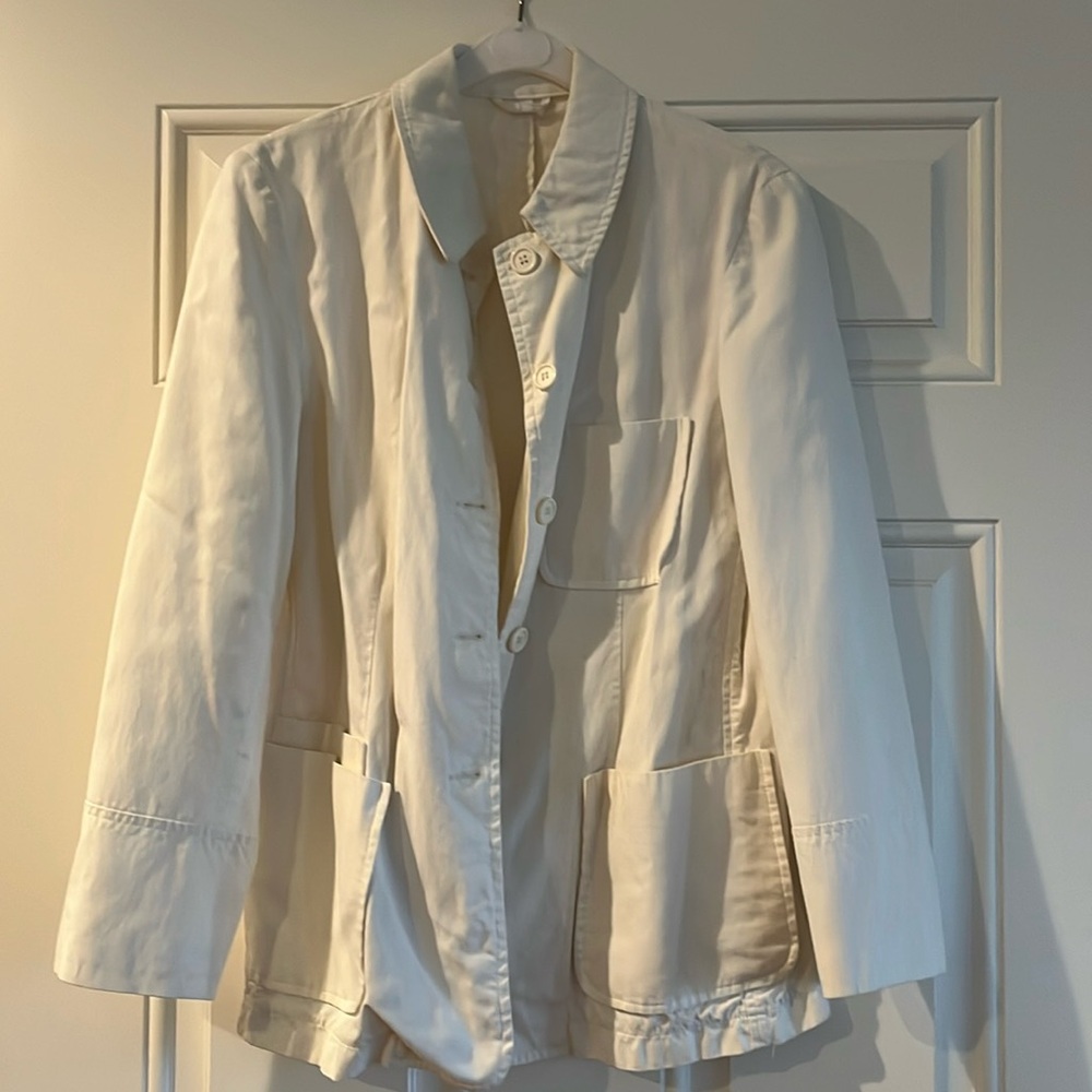 Vintage 90s Barney’s of New York white casual blazer, size: 42, made in Italy